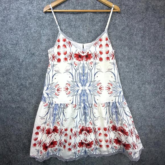 Sabina Musayev Dress Womens M Red White Blue Boho Indie Sleaze Festival Babydoll - Picture 1 of 6